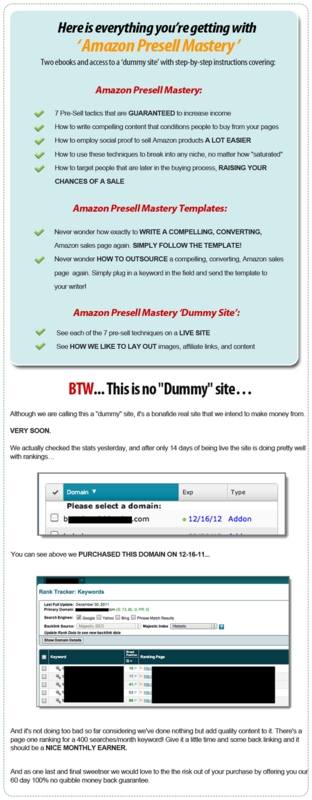 Product picture Amazon Presell Mastery - Learn Tactics Responsible For $949.67 Days